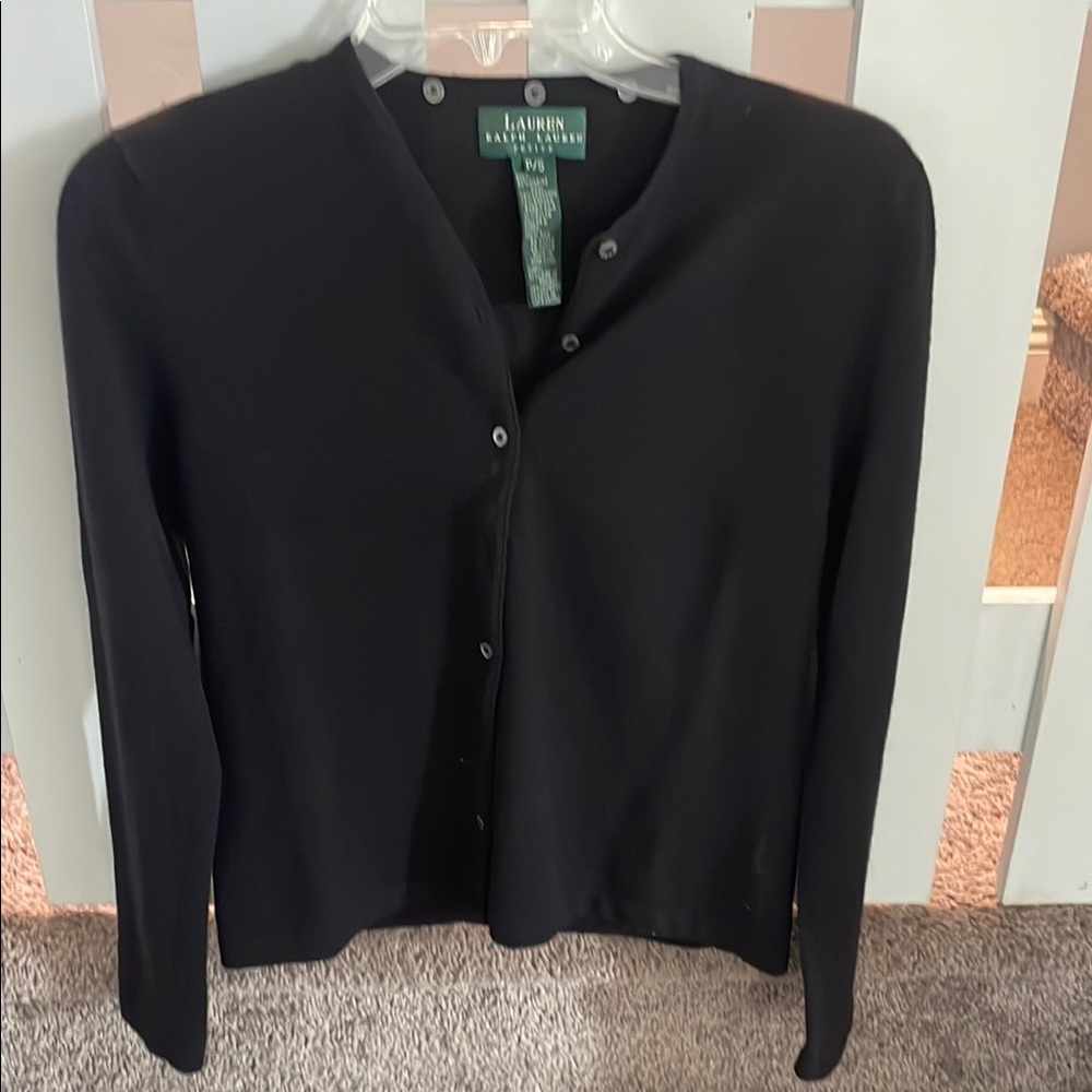 Ralph Lauren Black Wool Cardigan